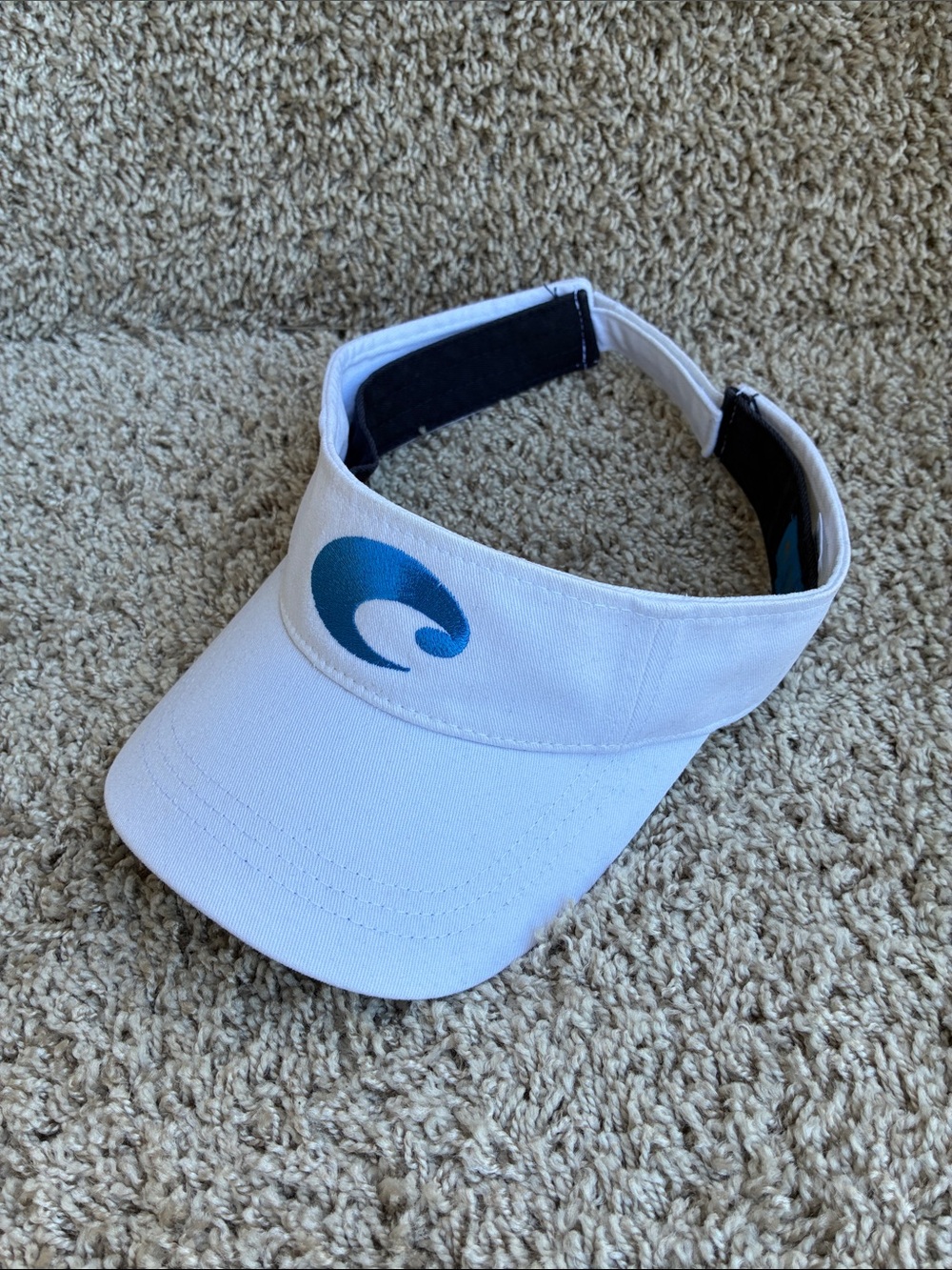 Costa White Visor W/Blue Logo